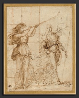 Fra Bartolommeo, An Angel Blowing a Trumpet, and Another Holding a Standard, Italian, 1472 - 1517,