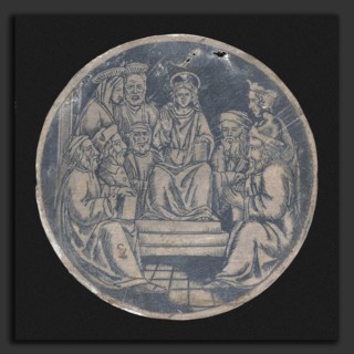 Italian 15th Century, Christ Disputing with the Doctors, niello plate