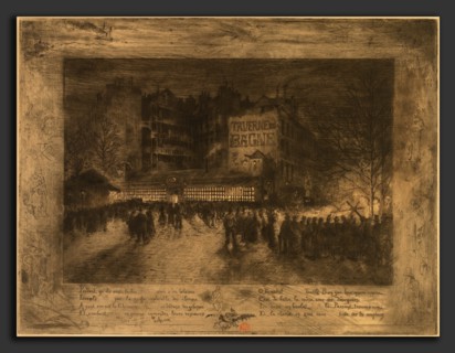 Félix-Hilaire Buhot, La Place des Martyrs et la Taverne du Bagne, French, 1847 - 1898, 1885,