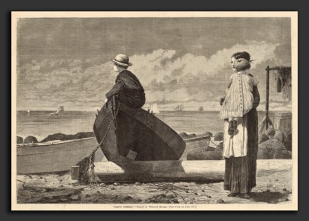 after Winslow Homer, "Dad's Coming!", published 1873, wood engraving