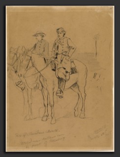 Winslow Homer, Two of Sheridan's Scouts, American, 1836 - 1910, 1865, graphite on wove paper