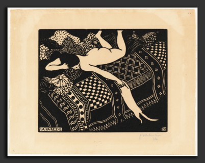 Félix Vallotton, La paresse (Laziness), Swiss, 1865 - 1925, 1896, woodcut on cream wove paper