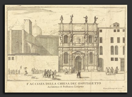 (Italian, 1663 - 1729), Facciata della Chiesa del'Ospitaletto (plate 33), published 1703, 1 vol: