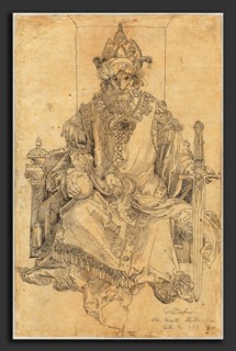 Albrecht DÃ¼rer, An Oriental Ruler Seated on His Throne, German, 1471 - 1528, c. 1495, pen and