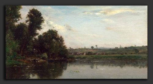 Charles-FranÃ§ois Daubigny, Washerwomen at the Oise River near Valmondois, French, 1817 - 1878,