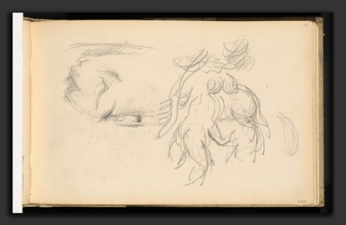 Paul Cézanne, Women Bathers and a Roll of Paper, French, 1839 - 1906, 1882-1885, graphite on wove