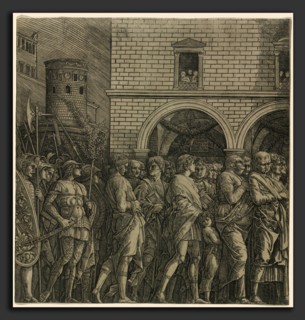 Workshop of Andrea Mantegna, The Triumph of Caesar: The Senators, c. 1485-1490, engraving in black