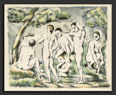 Paul Cézanne (French, 1839 - 1906), The Bathers (Small Plate), 1897, color lithograph on laid paper