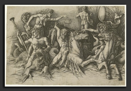 Andrea Mantegna (Italian, c. 1431 - 1506), Battle of the Sea Gods [left half], c. 1485-1488,