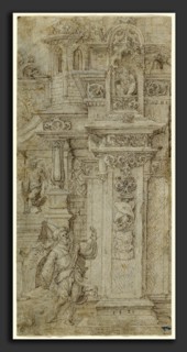 Jan Gossaert (Netherlandish, c. 1478 - 1532), Two Kings and a Woman Leaving an Elaborate Palace,