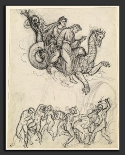 Joseph Anton Koch (Austrian, 1768 - 1839), Dante and Virgil Riding on the Back of Geryon, c. 1821,