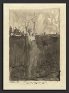 Max Klinger (German, 1857 - 1920), Und Doch!, 1883, pen and black ink with gray wash, heightened