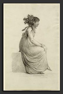 Carl Wilhelm Kolbe (German, 1759 - 1835), A Seated Young Woman Wearing a Fashionable Hat,