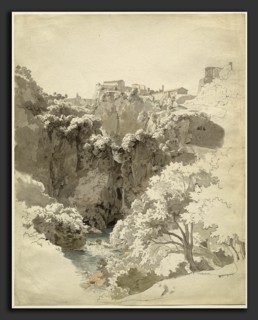 Carl Wagner (German, 1796 - 1867), Tivoli and the Temple of the Sibyl Above the Aniene Gorge, 1824,