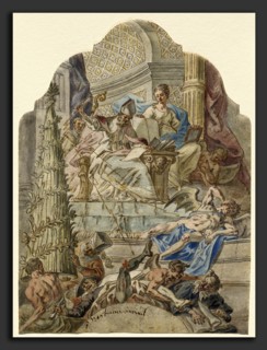 Joseph Hartmann (German, 1747 - 1788), Saint Augustine Subdues Heresy with Lightning Bolts from His