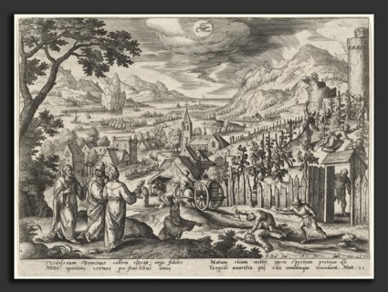 Adriaen Collaert after Hans Bol, " The Kingdom of God shall be taken from you " (Scorpio), Flemish,