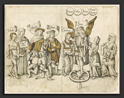 French early 16th century, A Dialogue on Human Favor [fol. 15 verso - 16 recto], 1512-1514, pen and