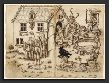 French early 16th century, "Do Not Turn Back When You Arrive at the End" [fol. 26 verso - 27
