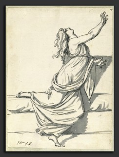 Jacques-Louis David, A Distraught Woman with Her Head Thrown Back, French, 1748 - 1825, 1775-80,