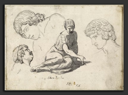 Jacques-Louis David, Dice-Thrower and Other Studies after Ancient Sculptures, French, 1748 - 1825,