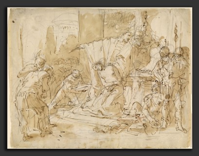 Giovanni Battista Tiepolo (Italian, 1696 - 1770), The Sacrifice of Iphigenia - Study of a Male