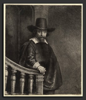 Rembrandt van Rijn, Ephraim Bonus, Dutch, 1606 - 1669, 1647, etching, drypoint and burin