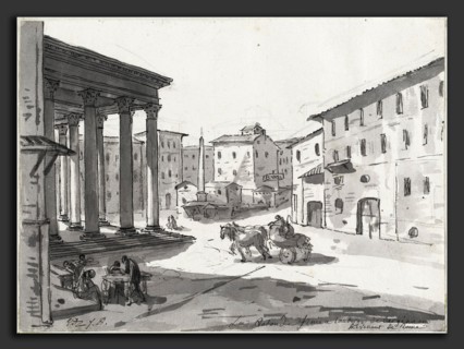 Jacques-Louis David, The Pantheon, French, 1748 - 1825, 1775-80, black ink and gray wash over