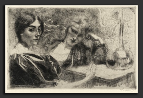 Albert Besnard, Morphine Addicts (Morphinomanes), French, 1849 - 1934, 1887, etching