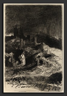 Victor Hugo, L'Eclair (Lightning), French, 1802 - 1885, 1868, etching in black on laid paper