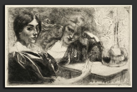 Albert Besnard, Morphine Addicts (Morphinomanes), French, 1849 - 1934, 1887, etching on wove paper