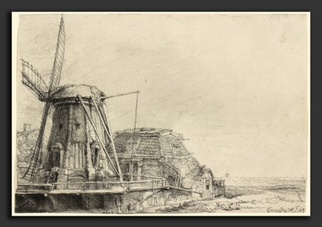 Rembrandt van Rijn, The Windmill, Dutch, 1606 - 1669, 1641, etching