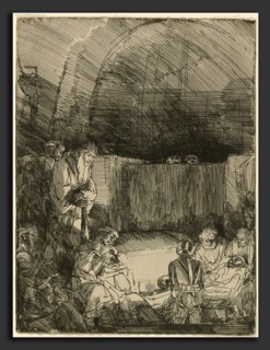 Rembrandt van Rijn (Dutch, 1606 - 1669), The Entombment, c. 1654, etching, drypoint and burin