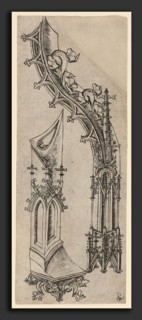 German 15th Century, Gothic Letter "D", c. 1480-1500, engraving