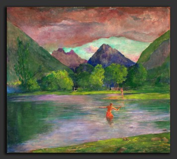 John La Farge (American, 1835 - 1910), The Entrance to the Tautira River, Tahiti. Fisherman