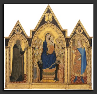 Puccio di Simone and Allegretto Nuzi, Madonna Enthroned with Saints [left panel], Italian, active