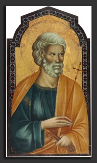 Follower of Cimabue, Christ between Saint Peter and Saint James Major [left panel], late 13th