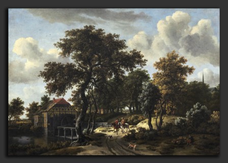 Meindert Hobbema (Dutch, 1638 - 1709), The Travelers, oil on canvas