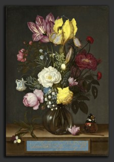 Ambrosius Bosschaert the Elder (Dutch, 1573 - 1621), Bouquet of Flowers in a Glass Vase, 1621, oil