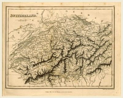Map of Switzerland, 1819, J. Mawman