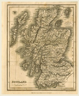 Map of Scotland, 1819, J. Mawman