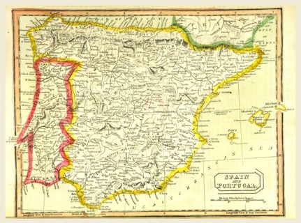 Map of Spain and portugal
