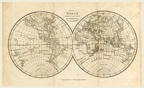 World map, published 1824