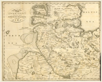 Map of the territory inhabited by the ancient Saxons North of the Elbe