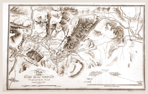 Map of the Road of the Simplon between 1800 and 1807, Switzerland