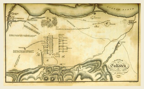 Battle of Culloden, 1746, map