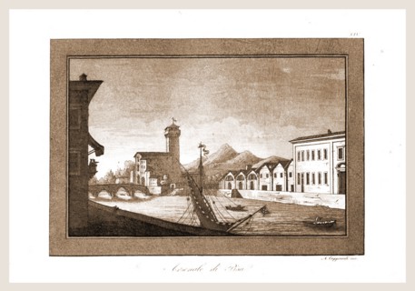 Pisa, watercolor of Angiolo Cappiardi, Italy