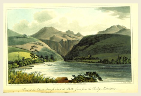 View of the Chasm through which the Platte issues from the Rocky Mountains, 1823