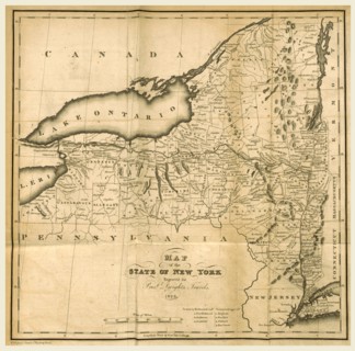 Map of the State of New York, 1823, 19th century engraving, US, America