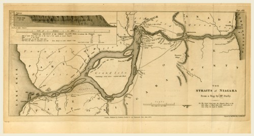 Map of the Straits of Niagara, 1822-23, 19th century engraving