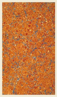 Background, blue, creme, brown, , marbled paper, 19th century